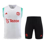 Manchester United White Sleeveless Training Kit 2023/24 For Adults - thejerseys