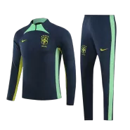 Brazil 1/4 Zip Navy Tracksuit Kit(Top+Pants) 2023 for Adults - thejerseys