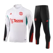 Kid's Manchester United Zipper White Tracksuit 2023/24 - thejerseys