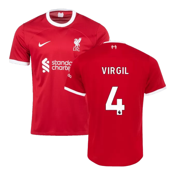 Men's Liverpool VIRGIL #4 Home Soccer Jersey 2023/24 - Fans Version - thejerseys