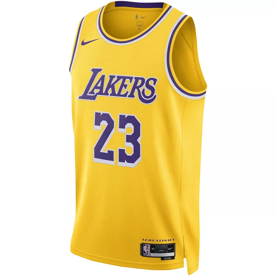 Men's Los Angeles Lakers LeBron James #23 Yellow Swingman Jersey 2022/23 - Association Edition - thejerseys