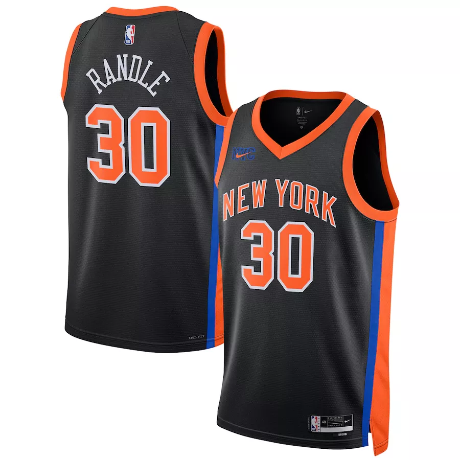 Men's New York Knicks Julius Randle #30 Black Swingman Jersey 2022/23 - City Edition - thejerseys