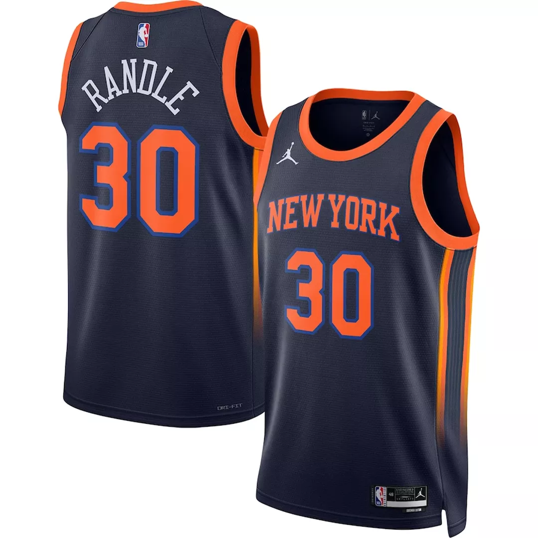 Men's New York Knicks Julius Randle #30 Navy Swingman Jersey 2022/23 - Statement Edition
