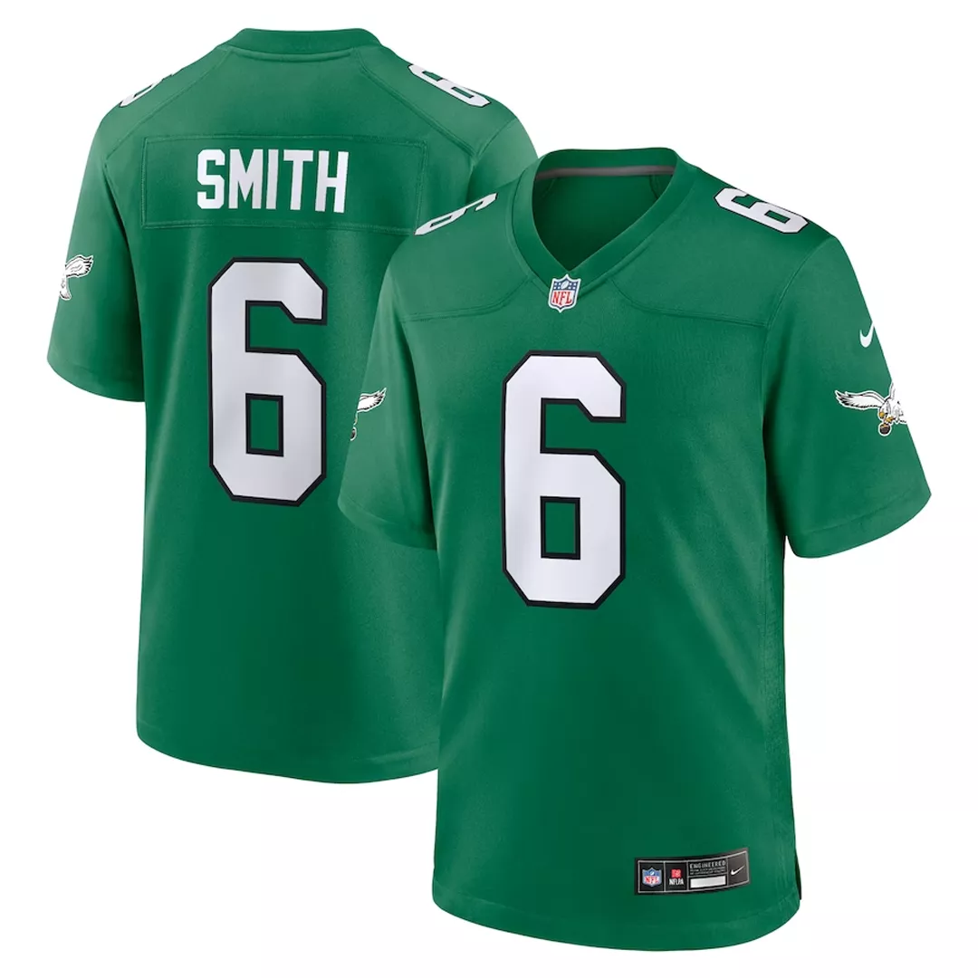 Men Philadelphia Eagles DeVonta Smith #6 Green Game Jersey