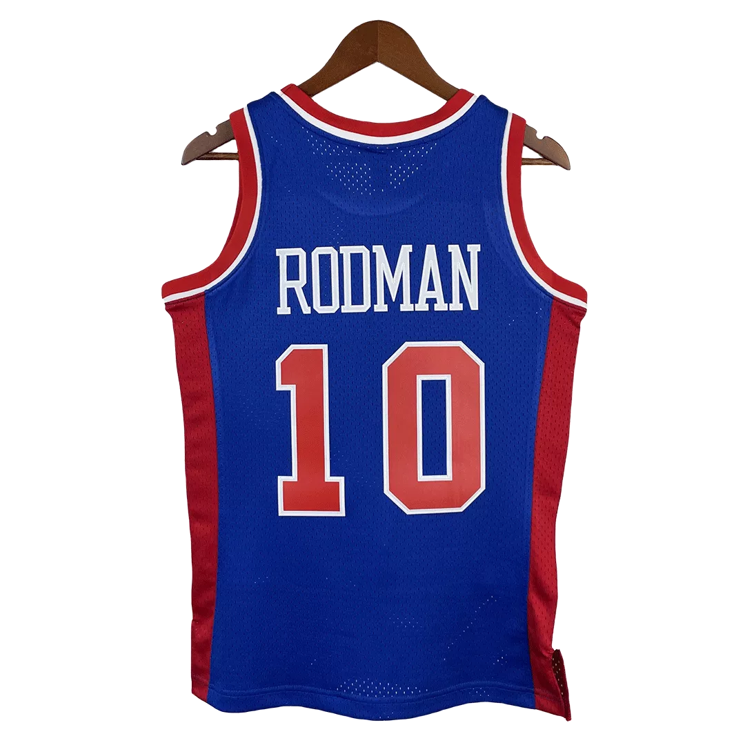 Men's Detroit Pistons Dennis Rodman #10 Blue Hardwood Classics Jersey 1988/89 - thejerseys