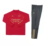 Arsenal 1/4 Zip Red Tracksuit Kit(Top+Pants) 2023/24 for Adults - thejerseys