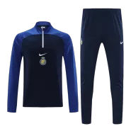 Al Nassr 1/4 Zip Blue&Black Tracksuit Kit(Top+Pants) 2023/24 for Adults - thejerseys