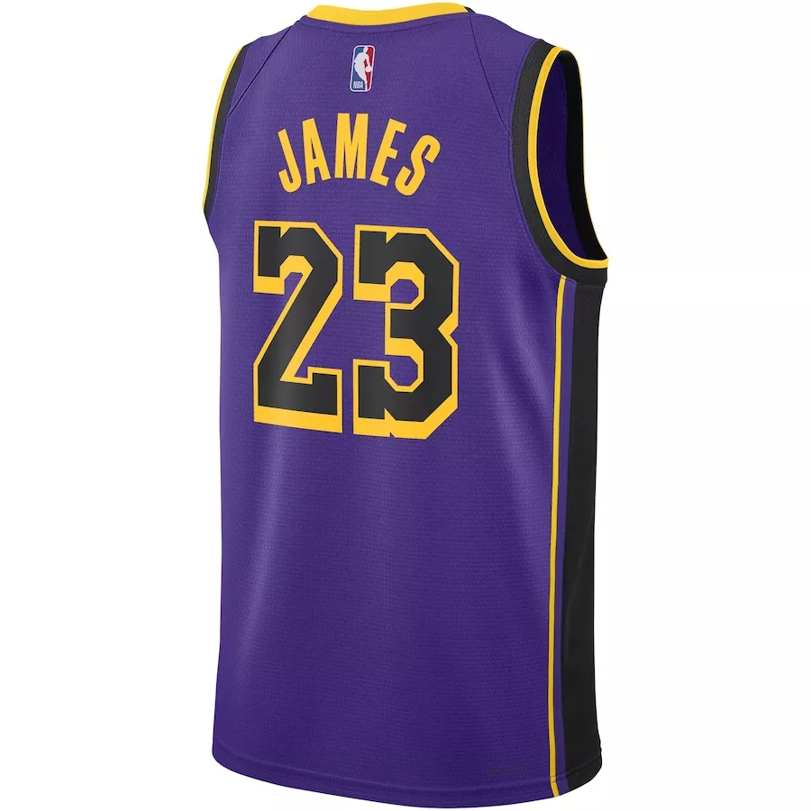 Men's Los Angeles Lakers LeBron James #23 Purple Swingman Jersey - Statement Edition - thejerseys