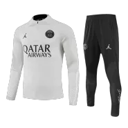 PSG 1/4 Zip Gray Tracksuit Kit(Top+Pants) 2023/24 for Adults - thejerseys