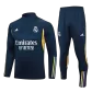 Real Madrid 1/4 Zip Navy Tracksuit Kit(Top+Pants) 2023/24 for Adults - thejerseys