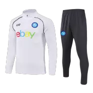 Napoli 1/4 Zip White Tracksuit Kit(Top+Pants) 2023/24 for Adults - thejerseys