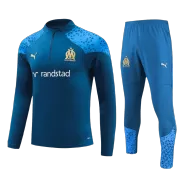 Marseille 1/4 Zip Navy Tracksuit Kit(Top+Pants) 2023/24 for Adults - thejerseys