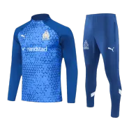 Marseille 1/4 Zip Blue Tracksuit Kit(Top+Pants) 2023/24 for Adults - thejerseys