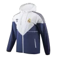 Real Madrid White&Navy Hoodie Windbreaker Jacket 2023/24 For Adults - thejerseys