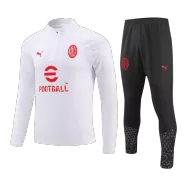 AC Milan 1/4 Zip White Tracksuit Kit(Top+Pants) 2023/24 for Adults - thejerseys