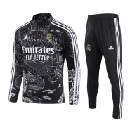 Kid's Real Madrid Zipper Black Tracksuit 2023/24 - thejerseys