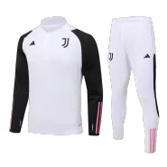 Juventus 1/4 Zip White Tracksuit Kit(Top+Pants) 2023/24 for Adults - thejerseys