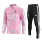 Real Madrid 1/4 Zip Pink Tracksuit Kit(Top+Pants) 2023/24 for Adults - thejerseys