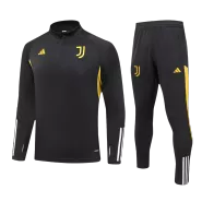 Juventus 1/4 Zip Black Tracksuit Kit(Top+Pants) 2023/24 for Adults - thejerseys