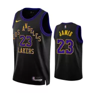 Men's Los Angeles Lakers LeBron James #23 Black Swingman Jersey 2023/24 - City Edition - thejerseys