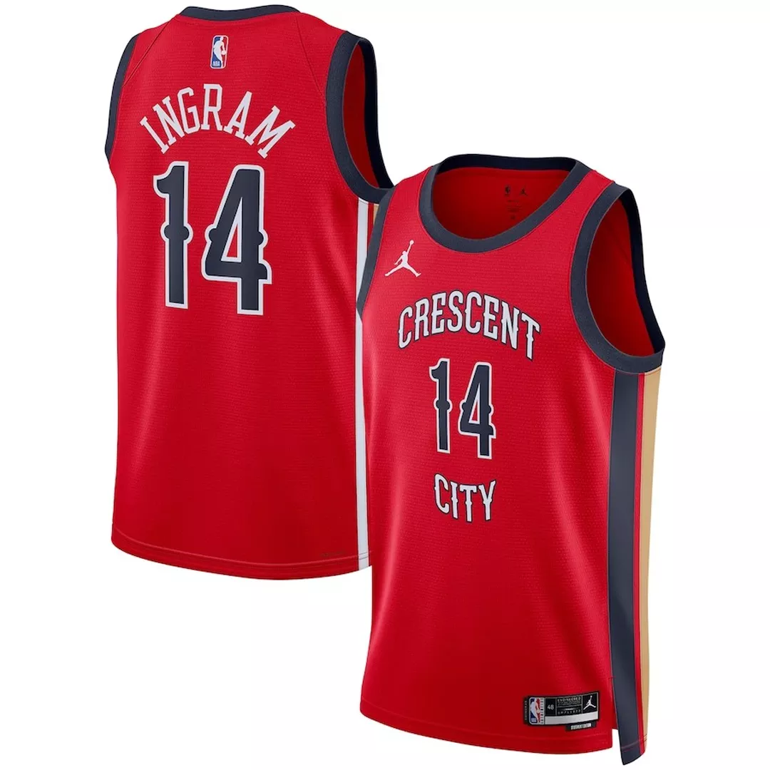Men's New Orleans Pelicans Brandon Ingram #14 Red Swingman Jersey 2023/24 - Statement Edition