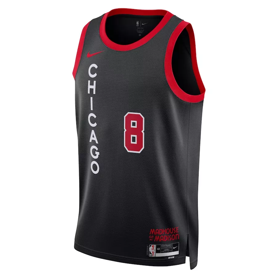 Men's Chicago Bulls Zach LaVine #8 Black Swingman Jersey 2023/24 - City Edition - thejerseys