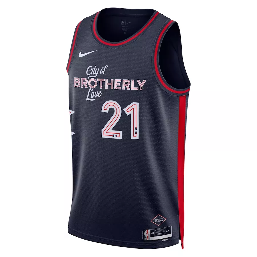 Men's Philadelphia 76ers Joel Embiid #21 Navy Swingman Jersey 2023/24 - City Edition - thejerseys