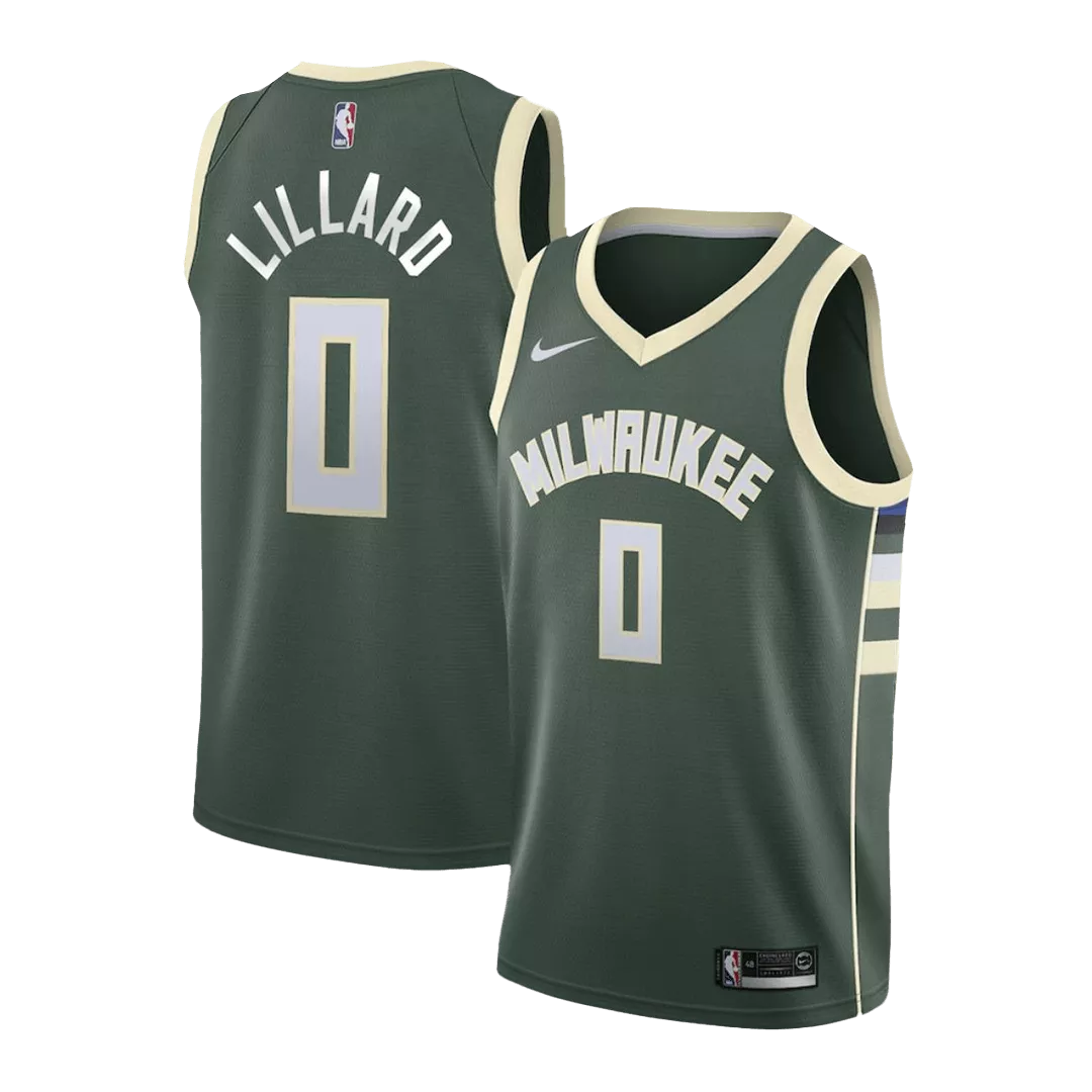 Men's Milwaukee Bucks Damian Lillard #0 Green Swingman Jersey - Icon Edition