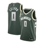 Men's Milwaukee Bucks Damian Lillard #0 Green Swingman Jersey - Icon Edition - thejerseys