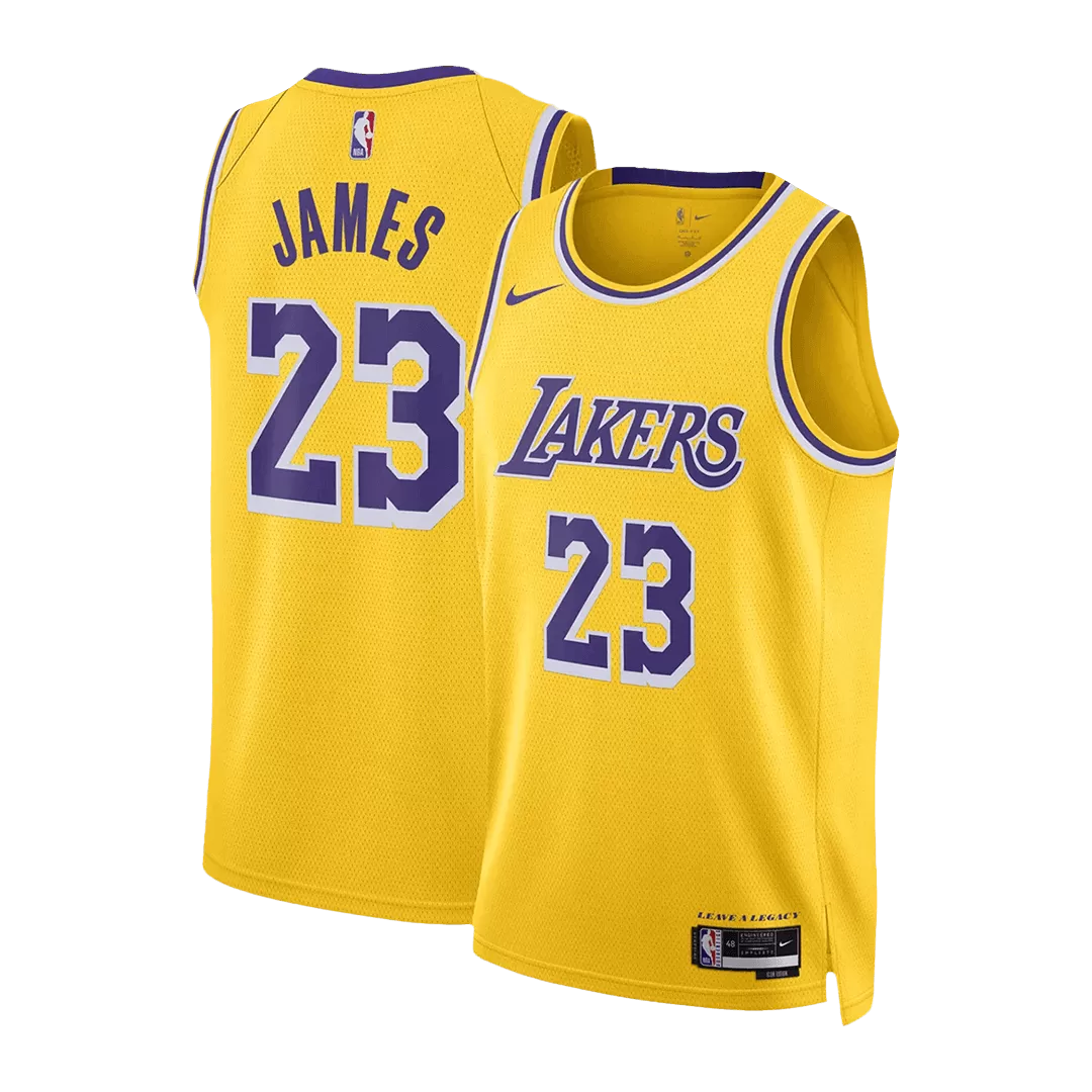 Men's Los Angeles Lakers LeBron James #23 Gold Swingman Jersey 2022/23 - Icon Edition - thejerseys