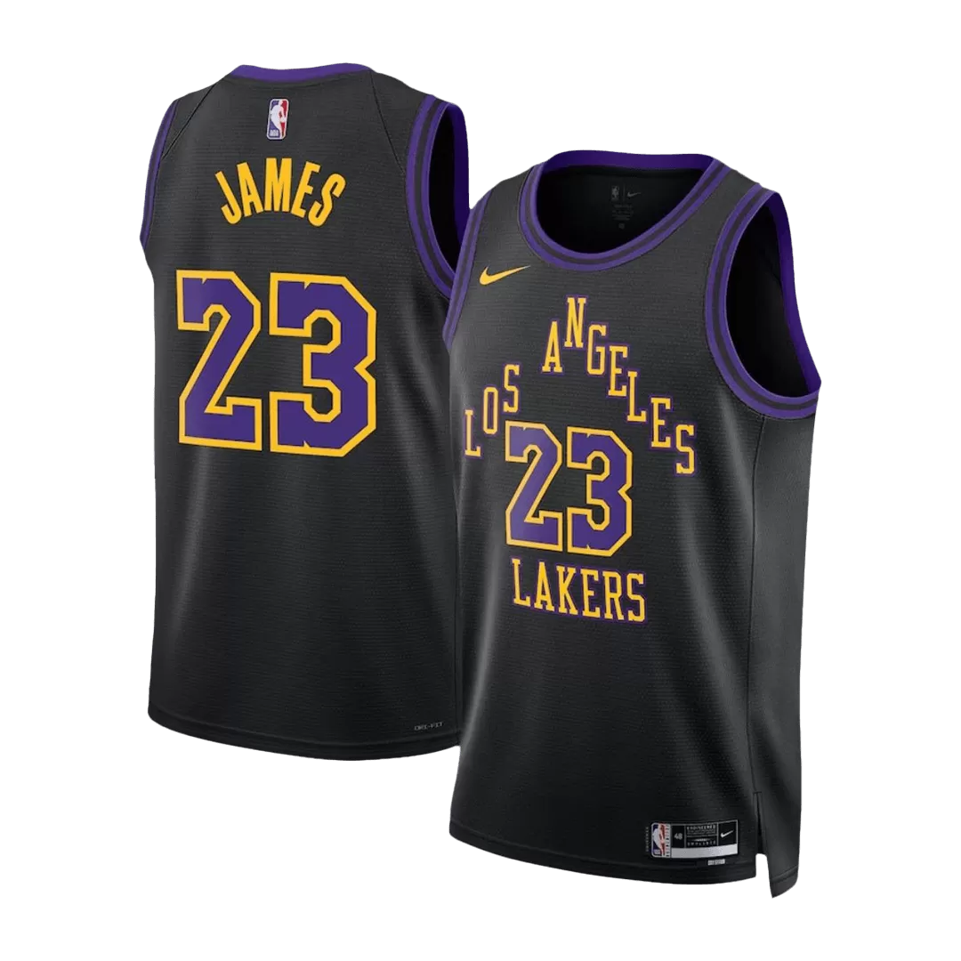 Discount Los Angeles Lakers LeBron James 23 Black Swingman Jersey 2023