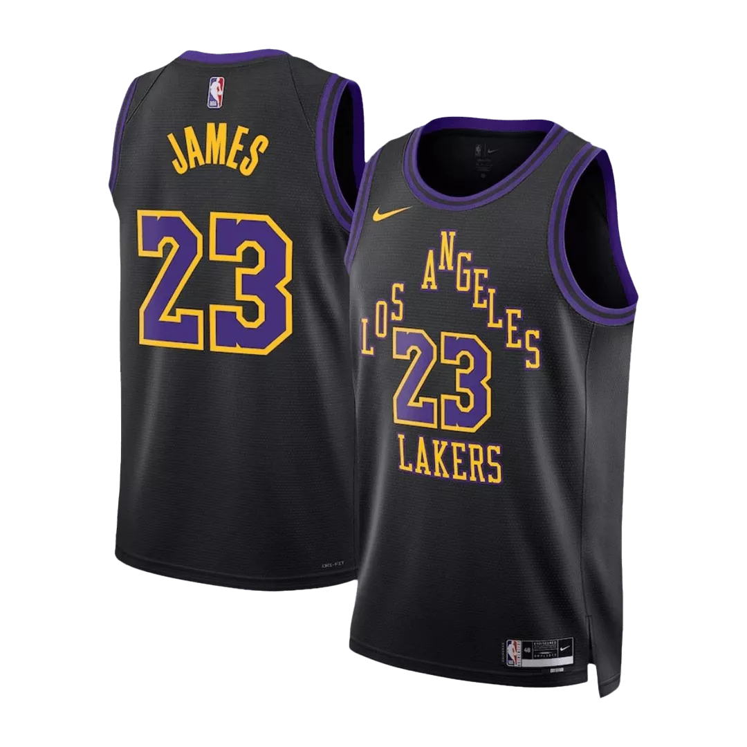 Men's Los Angeles Lakers LeBron James #23 Black Swingman Jersey 2023/24 - City Edition
