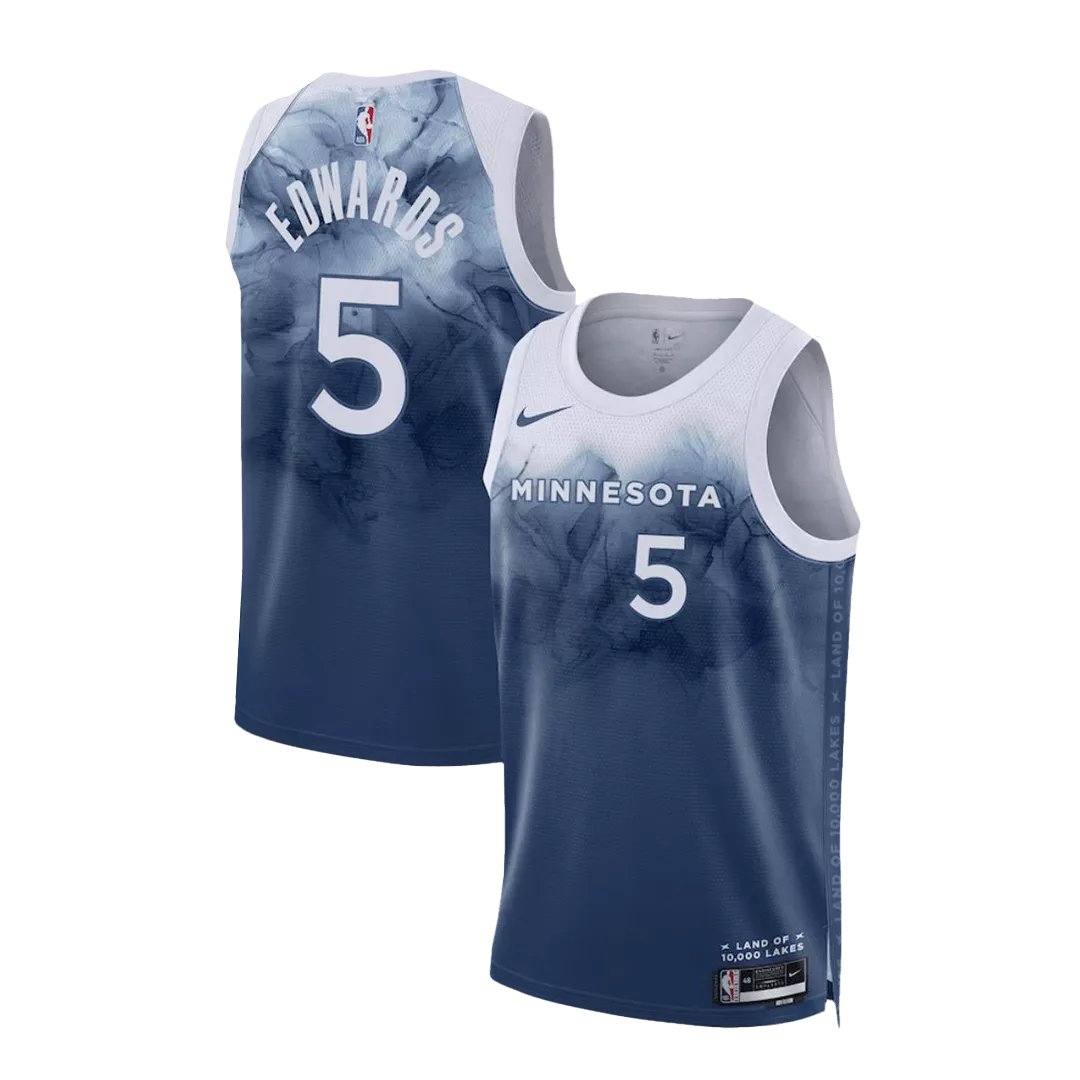 Discount Minnesota Timberwolves Anthony Edwards #5 Blue Swingman Jersey 2023/24 - City Edition - thejerseys