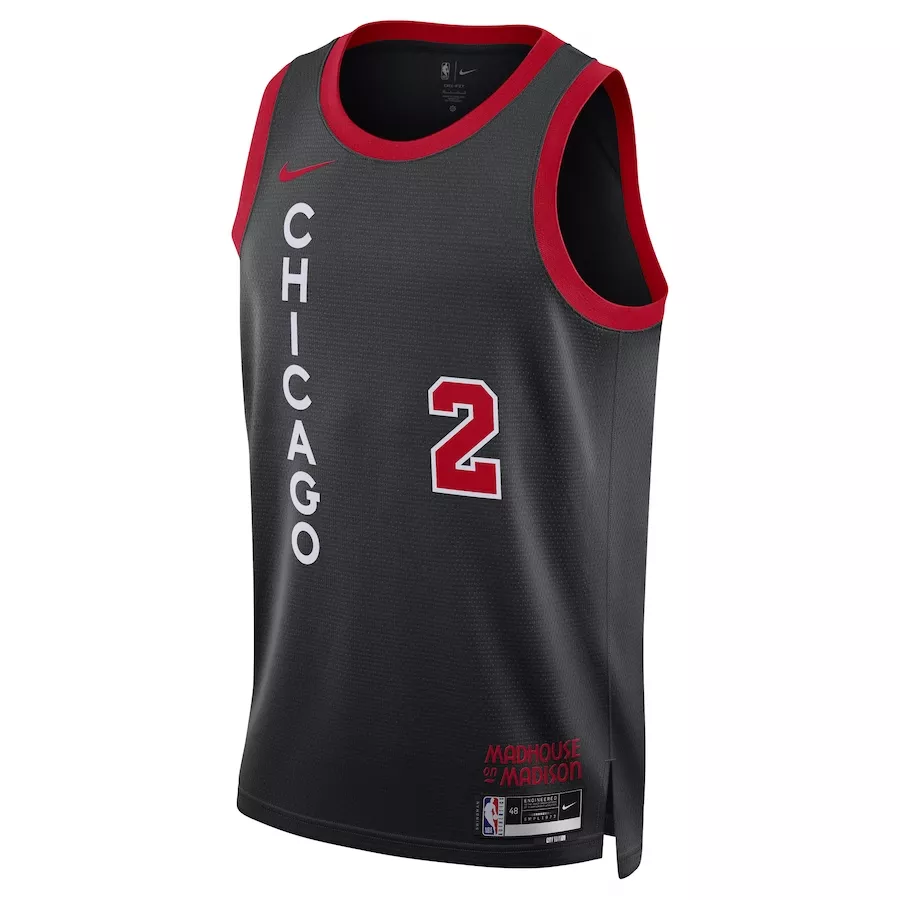 Men's Chicago Bulls Lonzo Ball #2 Black Swingman Jersey 2023/24 - City Edition - thejerseys