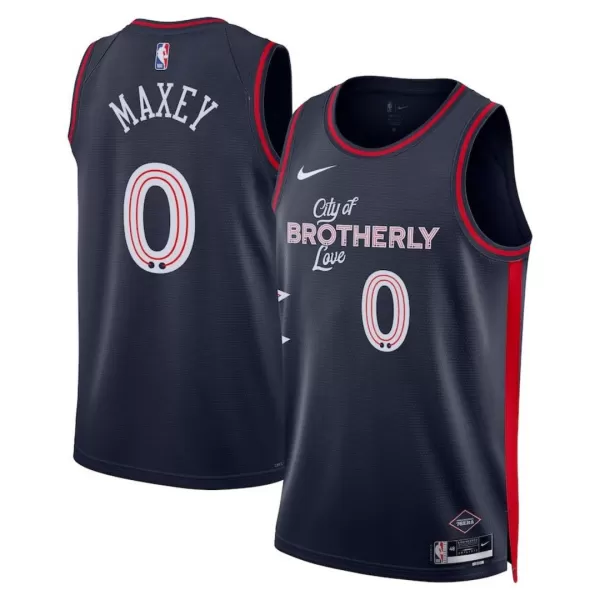Discount Philadelphia 76ers Tyrese Maxey #0 Navy Swingman Jersey 2023/24 - City Edition - thejerseys