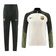 Barcelona 1/4 Zip Cream Tracksuit Kit(Top+Pants) 2023/24 for Adults - thejerseys