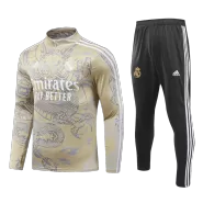Real Madrid 1/4 Zip Yellow Tracksuit Kit(Top+Pants) 2023/24 for Adults - thejerseys