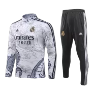 Real Madrid 1/4 Zip Gray Tracksuit Kit(Top+Pants) 2023/24 for Adults - thejerseys