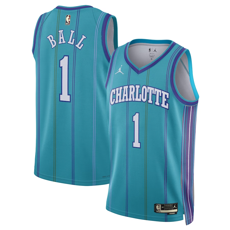 Discount Charlotte Hornets LaMelo Ball #1 Teal Swingman Jersey 2023/24 ...