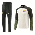 Barcelona 1/4 Zip Cream Tracksuit Kit(Top+Pants) 2023/24 for Adults - thejerseys