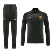 Barcelona 1/4 Zip Dark Green Tracksuit Kit(Top+Pants) 2023/24 for Adults - thejerseys