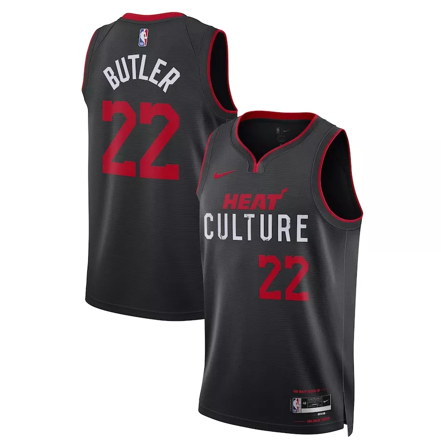 Men's Miami Heat Jimmy Butler #22 Black Swingman Jersey 2023/24 - City Edition - thejerseys