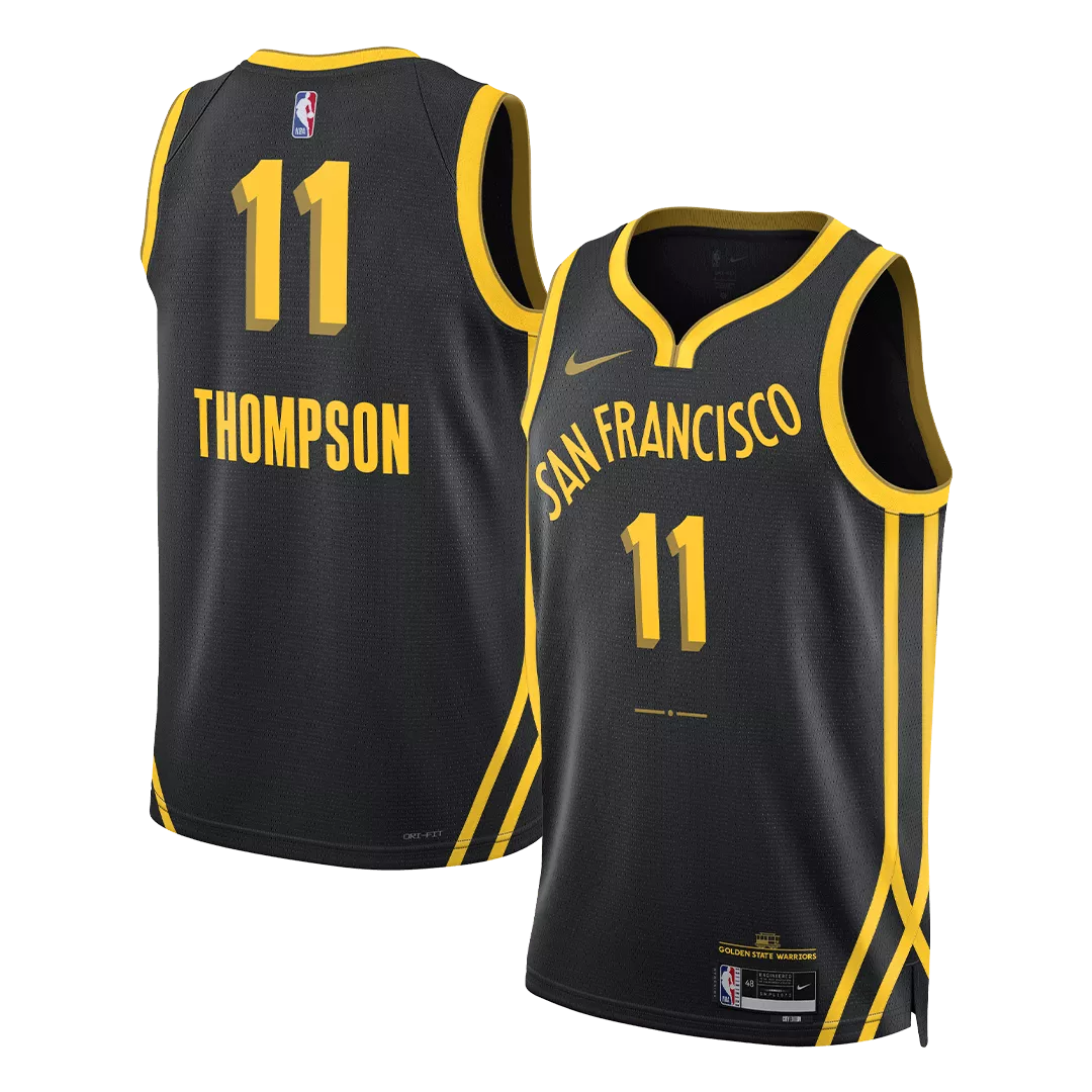 Men's Golden State Warriors THOMPSON #11 Black Swingman Jersey 2023/24 - City Edition