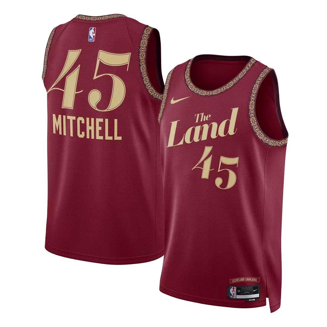 Men's Cleveland Cavaliers MITCHELL #45 Red Swingman Jersey 2023/24 - City Edition