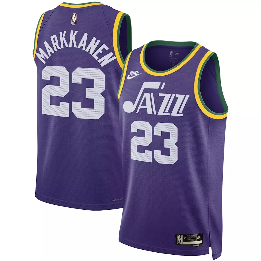 Men's Utah Jazz Lauri Markkanen #23 Purple Swingman Jersey 2023/24 - Classic Edition - thejerseys
