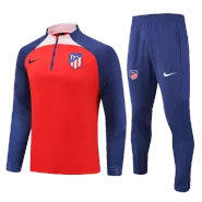 Atletico Madrid 1/4 Zip Red Tracksuit Kit(Top+Pants) 2023/24 for Adults - thejerseys