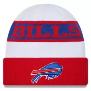 Men NFL Buffalo Bills White&Red Cuffed Knit Hat 2023 - thejerseys