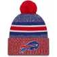 Men NFL Buffalo Bills Royal&Red Cuffed Pom Knit Hat 2023 - thejerseys