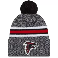 Men NFL Atlanta Falcons Black Cuffed Knit Hat With Pom 2023 - thejerseys