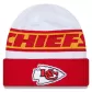Men NFL Kansas City Chiefs White&Red Cuffed Knit Hat 2023 - thejerseys